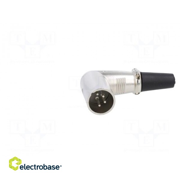 Plug | XLR | male | PIN: 4 | angled 90° | for cable | soldering | silver фото 9