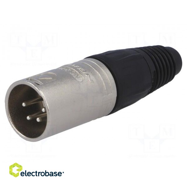 Plug | XLR | male | PIN: 4 | straight | for cable | soldering | 10A | 3.5÷8mm image 1