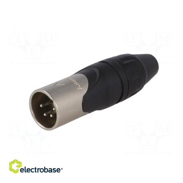 Plug | XLR | male | PIN: 4 | straight | for cable | soldering | 133V | 10A image 2