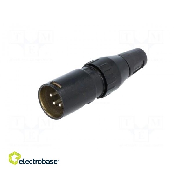 Plug | XLR | male | PIN: 4 | straight | for cable | soldering | 50V | 10A image 2