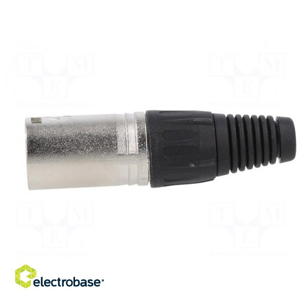 Plug | XLR | male | PIN: 4 | straight | for cable | soldering | silver paveikslėlis 3