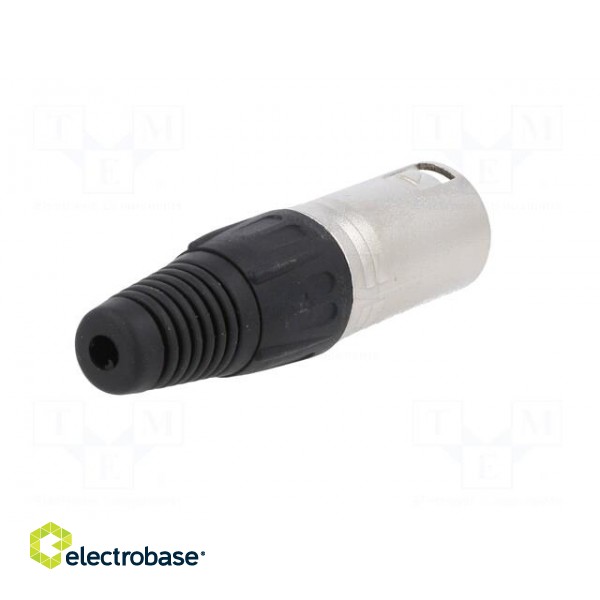 Plug | XLR | male | PIN: 4 | straight | for cable | soldering | silver paveikslėlis 6