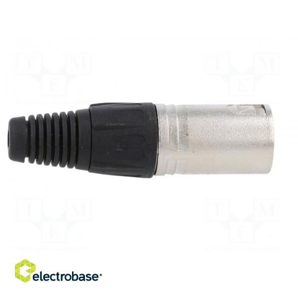 Plug | XLR | male | PIN: 4 | straight | for cable | soldering | silver paveikslėlis 7