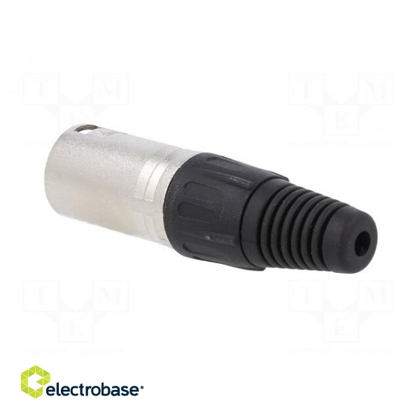 Plug | XLR | male | PIN: 4 | straight | for cable | soldering | silver paveikslėlis 4
