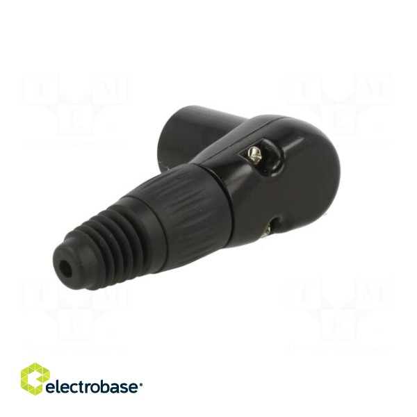 Plug | XLR | male | PIN: 5 | angled 90° | for cable | soldering | black paveikslėlis 4