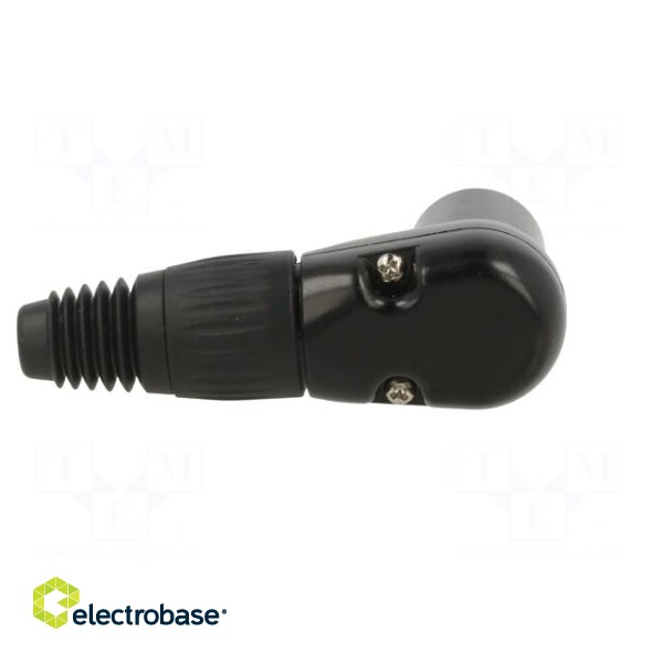 Plug | XLR | male | PIN: 5 | angled 90° | for cable | soldering | black paveikslėlis 5
