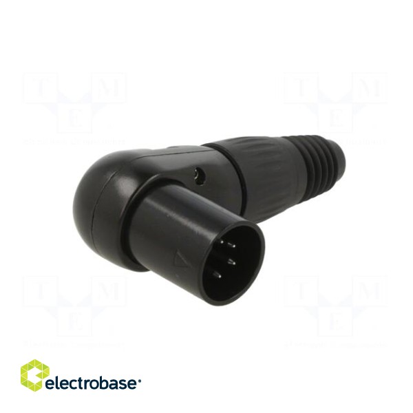 Plug | XLR | male | PIN: 5 | angled 90° | for cable | soldering | black paveikslėlis 8