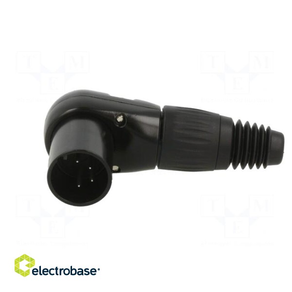 Plug | XLR | male | PIN: 5 | angled 90° | for cable | soldering | black paveikslėlis 9