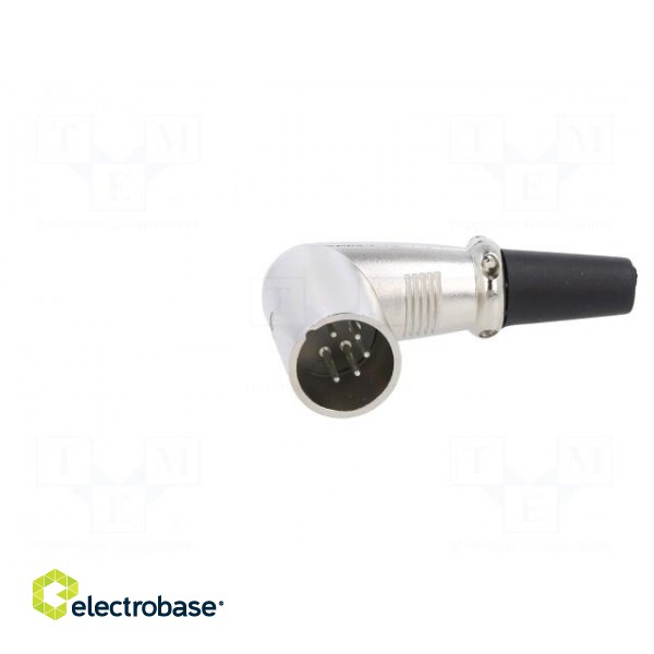 Plug | XLR | male | PIN: 5 | angled 90° | for cable | soldering | silver фото 9
