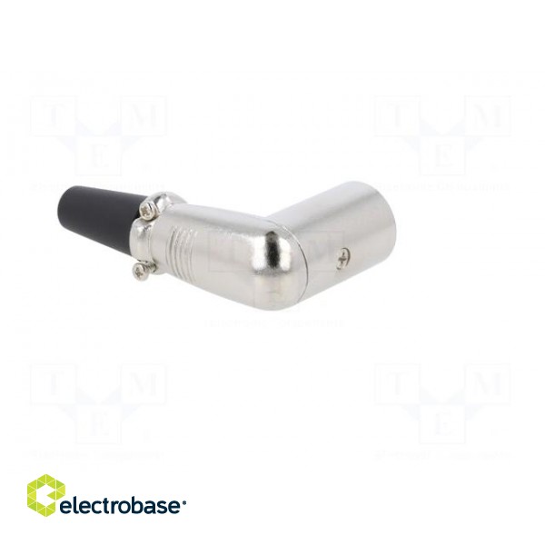 Plug | XLR | male | PIN: 5 | angled 90° | for cable | soldering | silver paveikslėlis 6