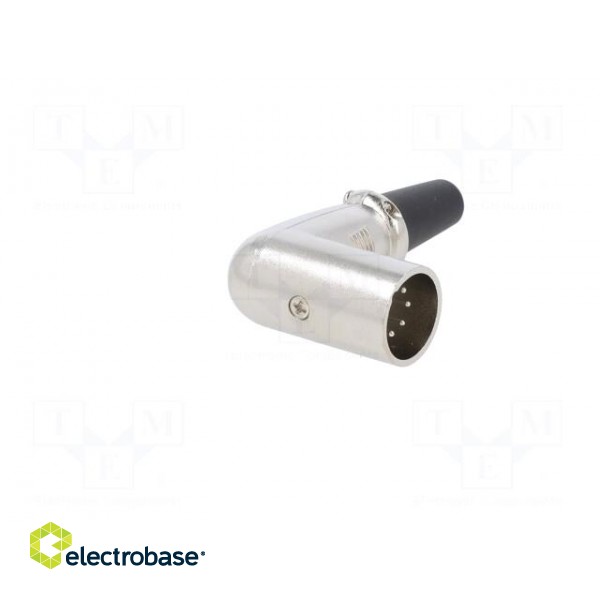 Plug | XLR | male | PIN: 5 | angled 90° | for cable | soldering | silver paveikslėlis 8