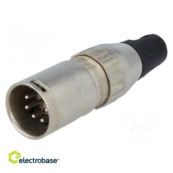 Plug | XLR | male | PIN: 5 | straight | for cable | soldering | 50V | 7.5A paveikslėlis 1