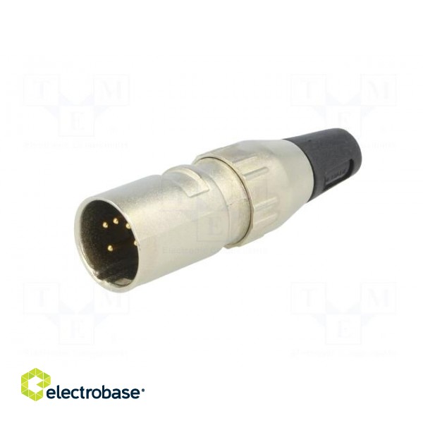 Plug | XLR | male | PIN: 5 | straight | for cable | soldering | gold-plated image 2