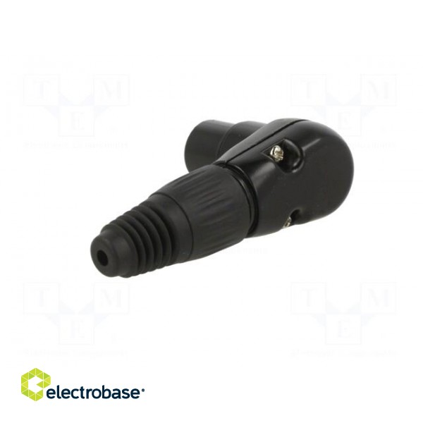 Plug | XLR | female | PIN: 3 | angled 90° | for cable | soldering | black paveikslėlis 4