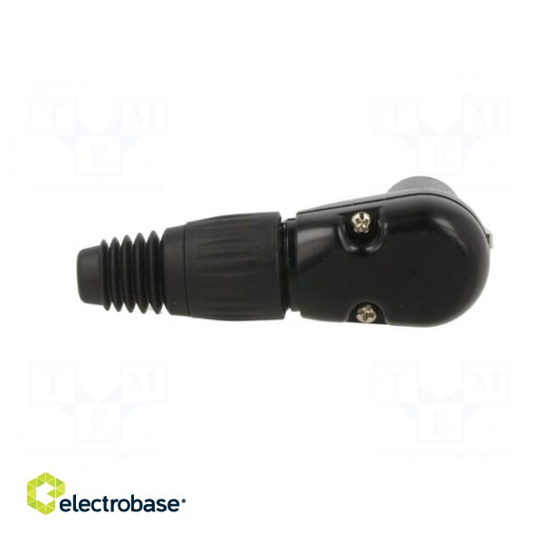 Plug | XLR | female | PIN: 3 | angled 90° | for cable | soldering | black paveikslėlis 5