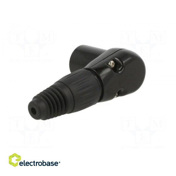 Plug | XLR | male | PIN: 3 | angled 90° | for cable | soldering | black фото 4