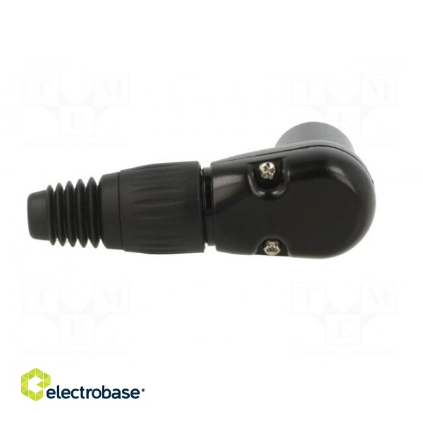 Plug | XLR | male | PIN: 3 | angled 90° | for cable | soldering | black paveikslėlis 5