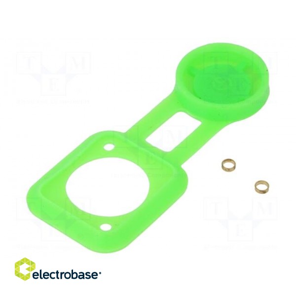 Socket gasket with dust cap | green | XLR standard | 19x24mm | FT paveikslėlis 1