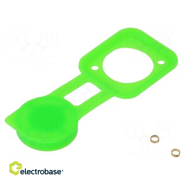 Socket gasket with dust cap | green | XLR standard | 19x24mm | FT paveikslėlis 2