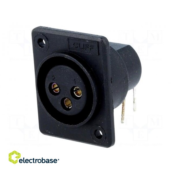Socket | XLR | female | PIN: 3 | angled 90° | for panel mounting,screw image 1