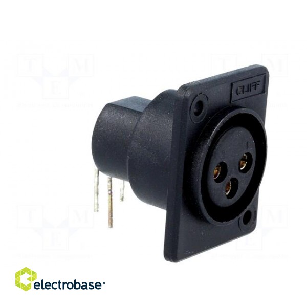 Socket | XLR | female | PIN: 3 | angled 90° | for panel mounting,screw image 8