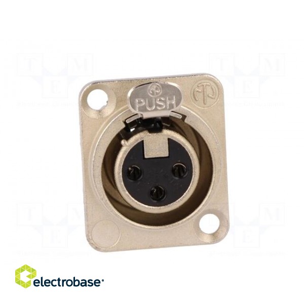 Socket | XLR | female | PIN: 3 | flange (2 holes),for panel mounting image 9