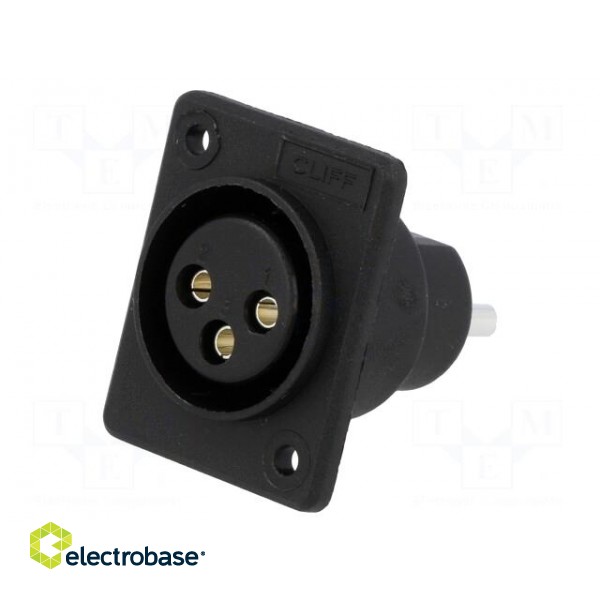 Socket | XLR | female | PIN: 3 | for panel mounting,screw | soldering image 1