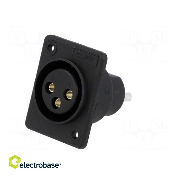 Socket | XLR | female | PIN: 3 | for panel mounting,screw | soldering paveikslėlis 2