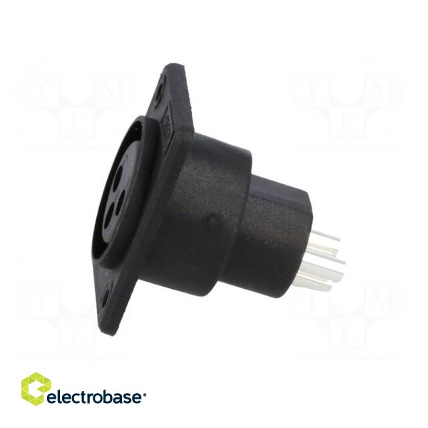 Socket | XLR | female | PIN: 3 | for panel mounting,screw | soldering фото 3