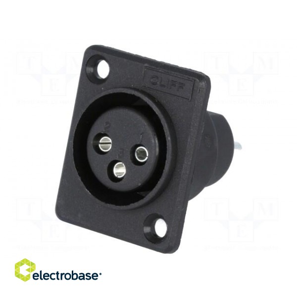 Socket | XLR | female | PIN: 3 | for panel mounting,screw | soldering фото 1