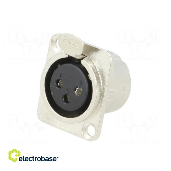 Socket | XLR | female | PIN: 3 | soldering | gold-plated | silver | metal image 2