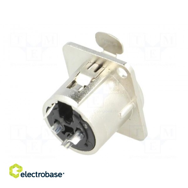 Socket | XLR | female | PIN: 3 | soldering | gold-plated | silver | metal image 6