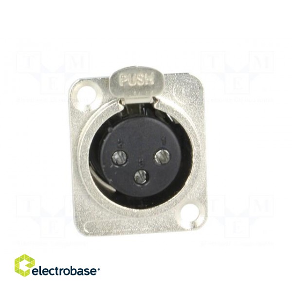 Socket | XLR | female | PIN: 3 | soldering | gold-plated | silver | metal image 9