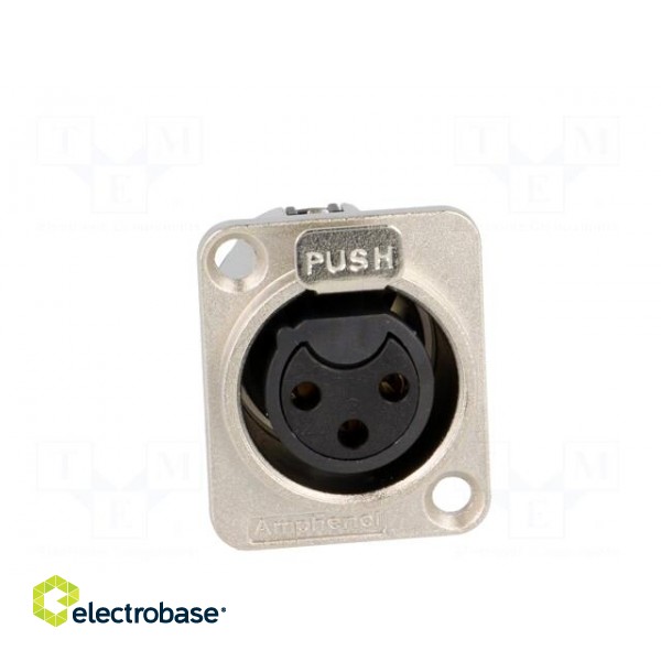 Socket | XLR | female | PIN: 3 | straight | with push button | soldering image 9
