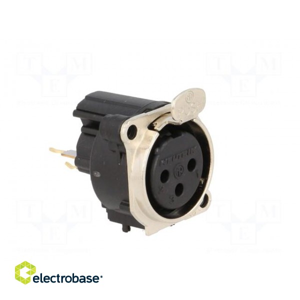 Socket | XLR | female | PIN: 3 | angled 90° | with push button | THT | 6A image 8