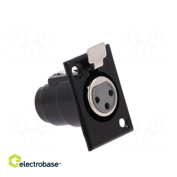 Socket | XLR | female | PIN: 3 | with push button | soldering | black фото 8