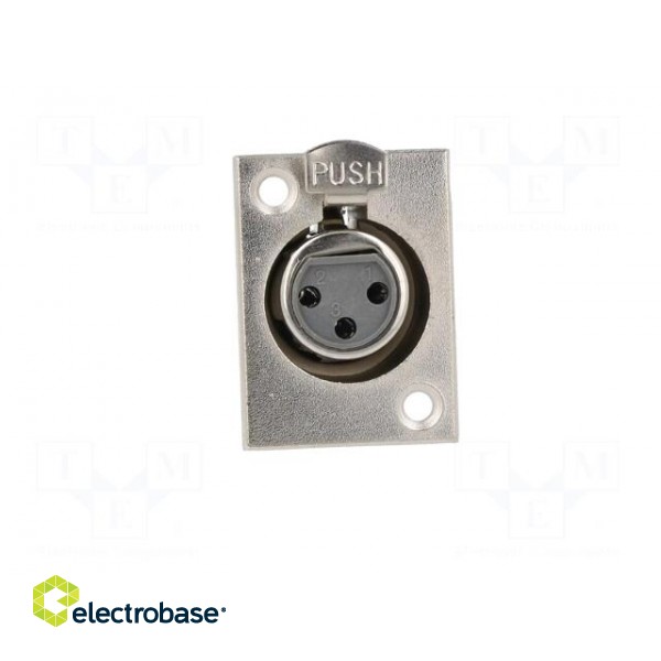 Socket | XLR | female | PIN: 3 | with push button | soldering | silver фото 9