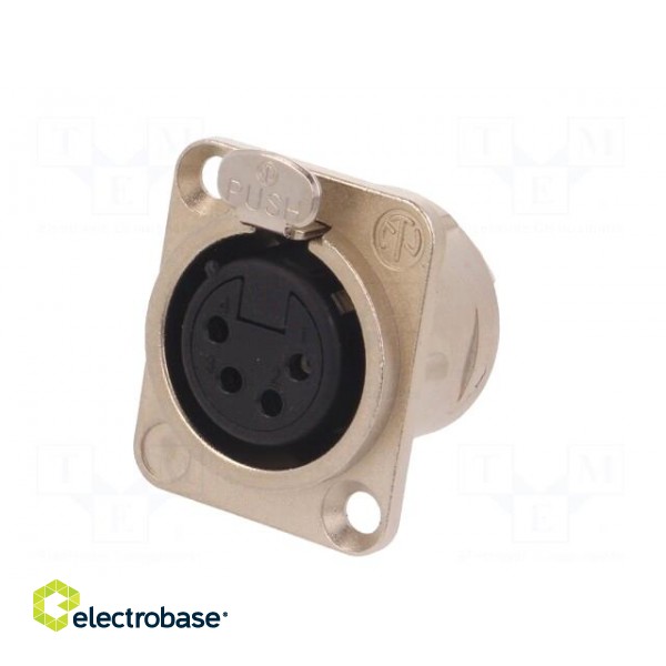 Socket | XLR | female | PIN: 4 | flange (2 holes),for panel mounting paveikslėlis 2