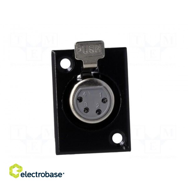 Socket | XLR | female | PIN: 4 | with push button | soldering | black image 9