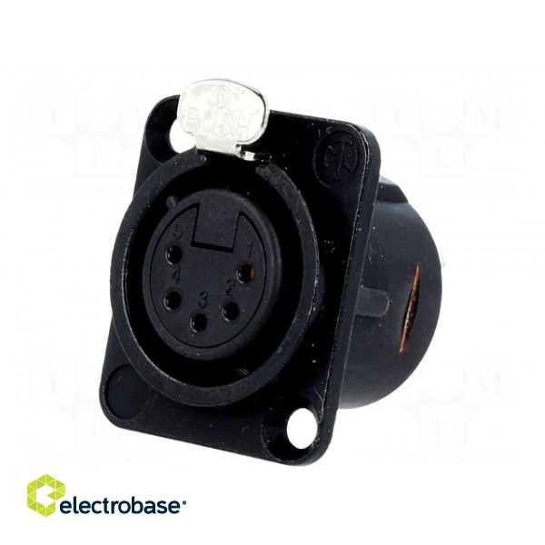 Socket | XLR | female | PIN: 5 | flange (2 holes),for panel mounting paveikslėlis 1