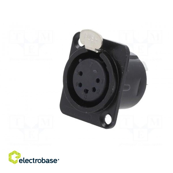 Socket | XLR | female | PIN: 5 | with push button | soldering | black фото 2