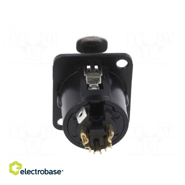 Socket | XLR | female | PIN: 5 | with push button | soldering | black image 5