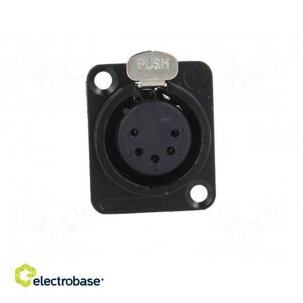 Socket | XLR | female | PIN: 5 | with push button | soldering | black фото 9