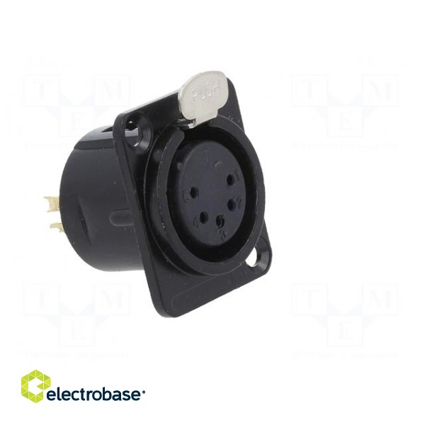 Socket | XLR | female | PIN: 5 | with push button | soldering | black image 8