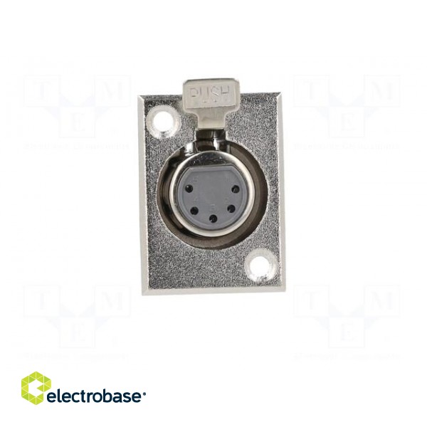 Socket | XLR | female | PIN: 5 | with push button | soldering | silver image 9