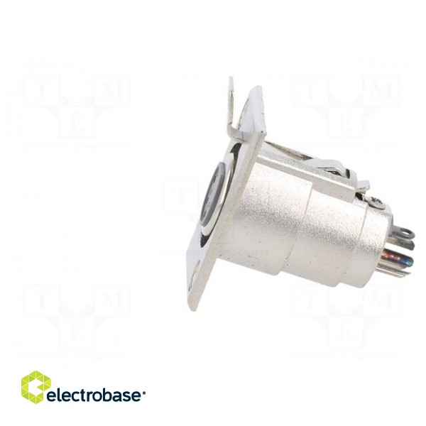 Socket | XLR | female | PIN: 5 | with push button | soldering | silver image 3
