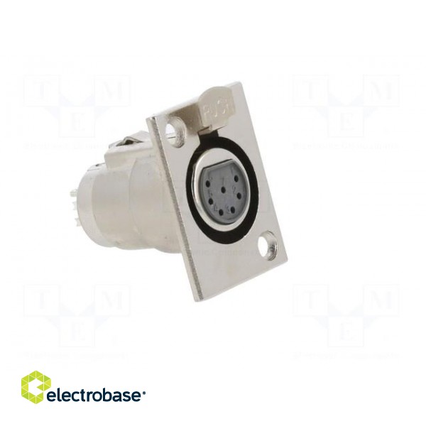 Socket | XLR | female | PIN: 7 | with push button | soldering | silver image 8