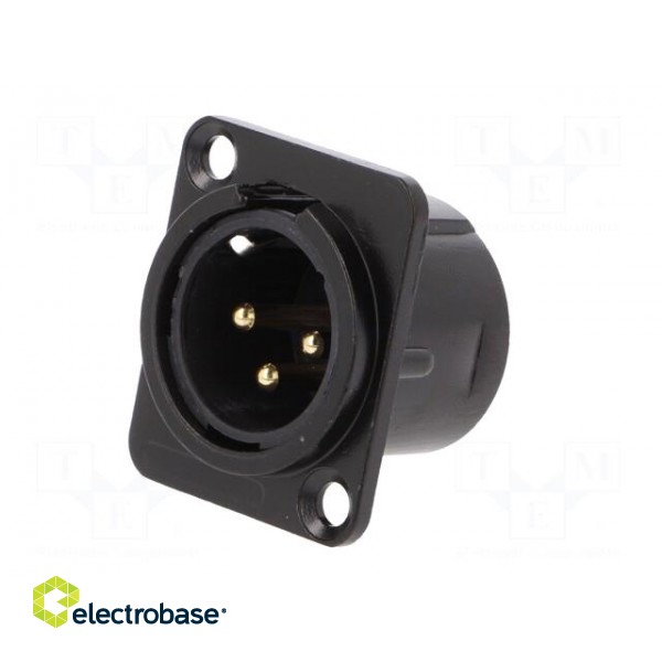 Socket | XLR | male | PIN: 3 | additional earthing terminal | soldering paveikslėlis 2