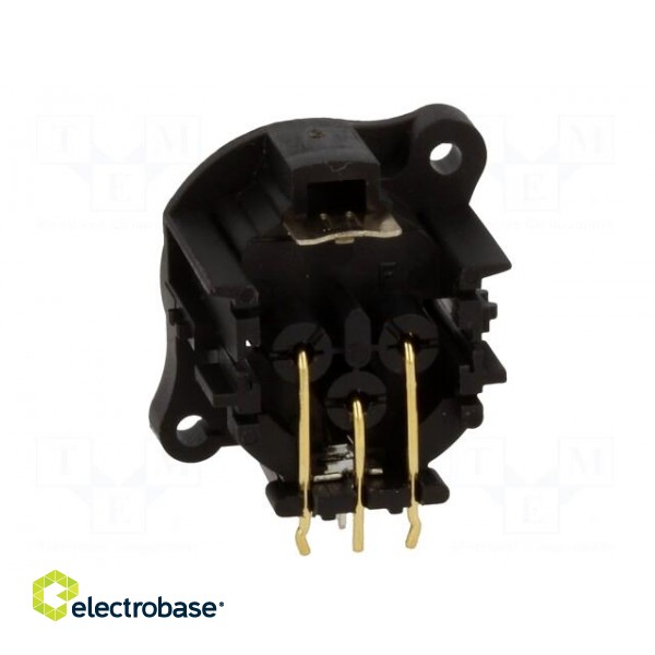 Socket | XLR | male | PIN: 3 | angled 90° | screw | THT | gold-plated | 133V image 5