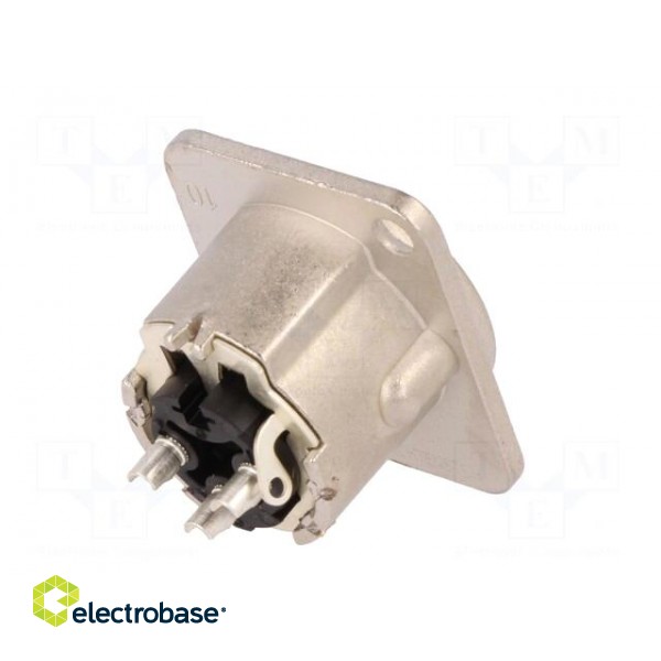 Socket | XLR | male | PIN: 3 | flange (2 holes),for panel mounting фото 6